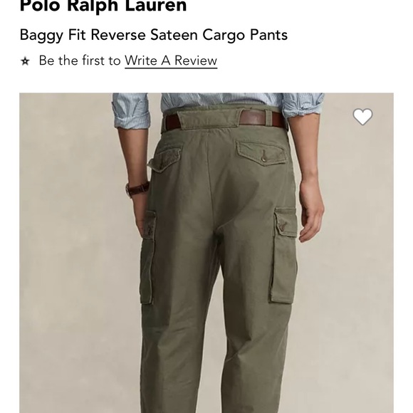 Polo Ralph Lauren Baggy Fit Reverse Sateen Cargo Surplus Pants Men’s Size 36x34 - Picture 4 of 7